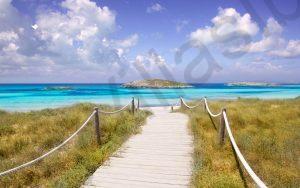 Beach way to Illetas paradise beach Formentera